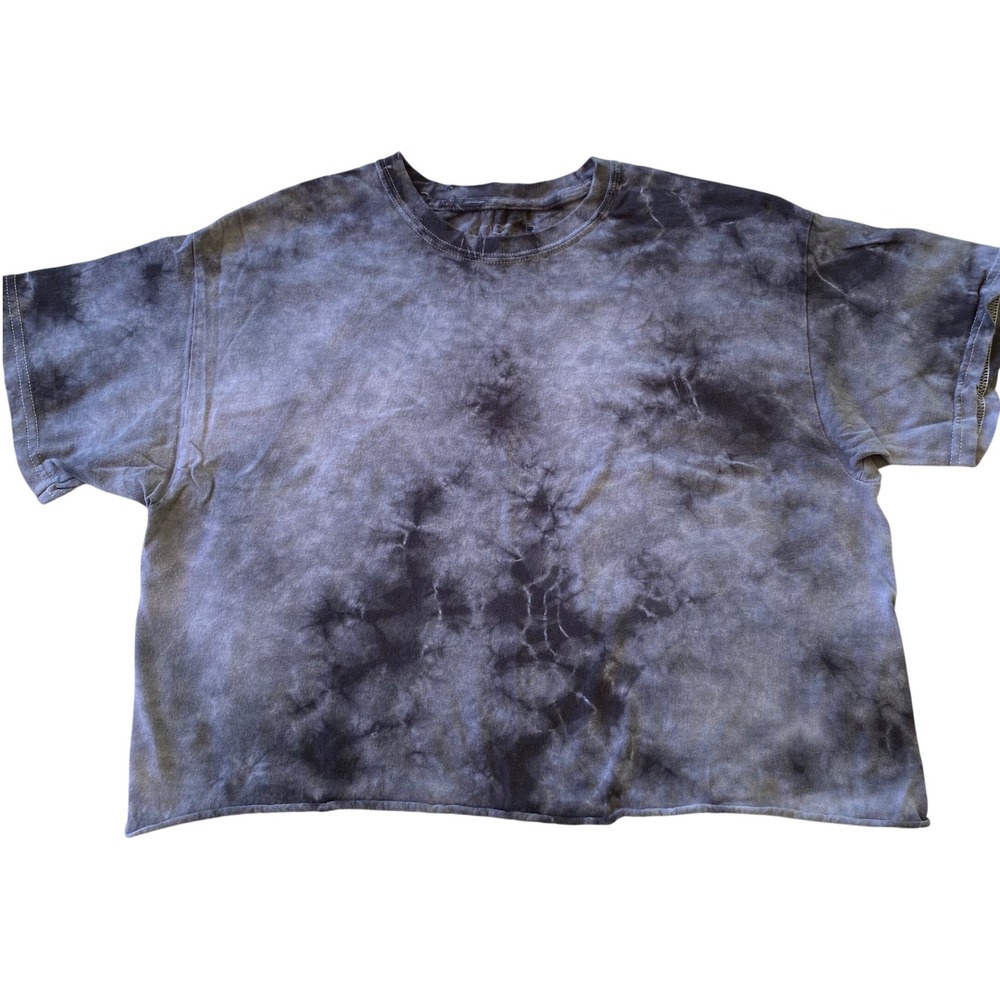 Antistar Tie Dye Cropped Top Tee Women Large Cotton Crewneck Boxy Casual Grunge